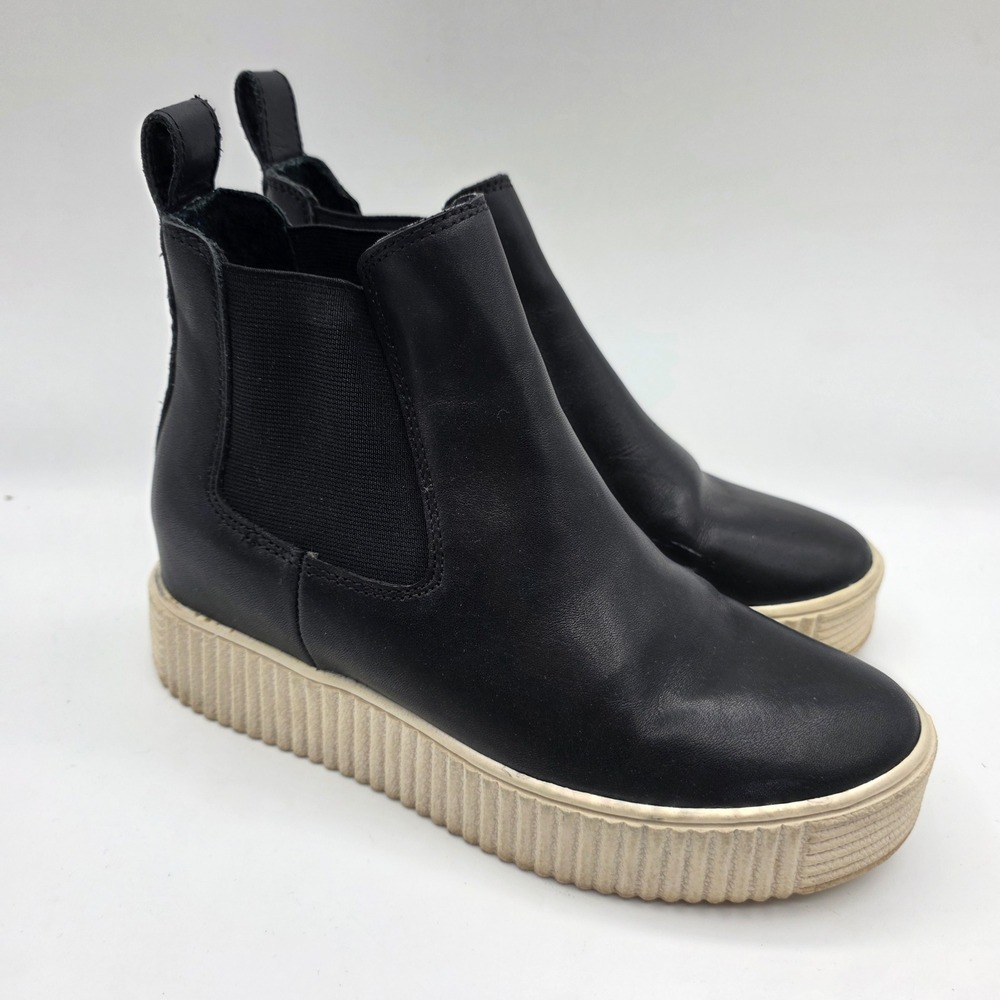 Dolce Vita Cola Chelsea Boots Black Leather Platform Ankle Women Size 7